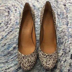 J Crew Factory Olive Calf Hair Pumps